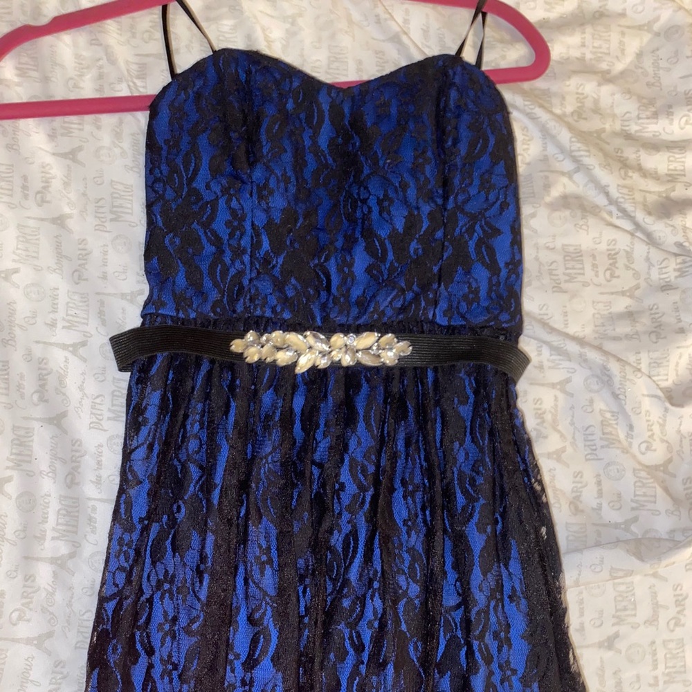 BCX blue and black lace dress